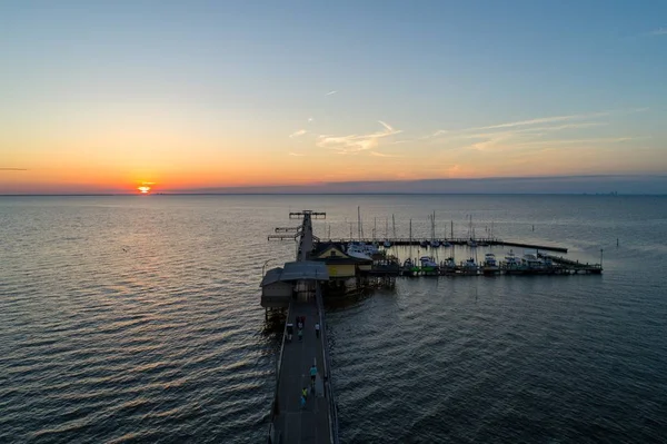 Cais Fairhope Mobile Bay Alabama Pôr Sol — Fotografia de Stock