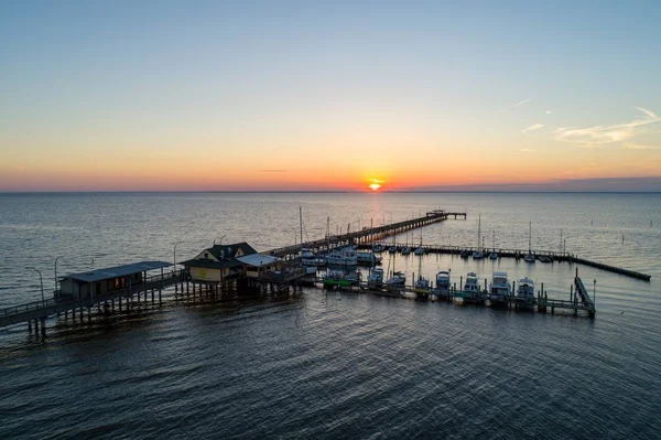 日落时 阿拉巴马移动湾的 Fairhope — 图库照片