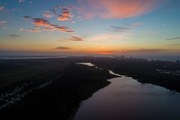 Aerial View April Sunrise Gulf State Park Gulf Shores Alabama — Stock Photo, Image