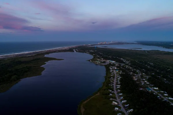 Gulf Shores Alabama Gulf State Park Üzerinde Nisan Gündoğumu Havadan — Stok fotoğraf