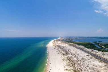 Alabama ve Florida Gulf Coast Plajları havadan görünümü