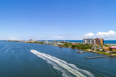 Alabama ve Florida Gulf Coast Plajları havadan görünümü