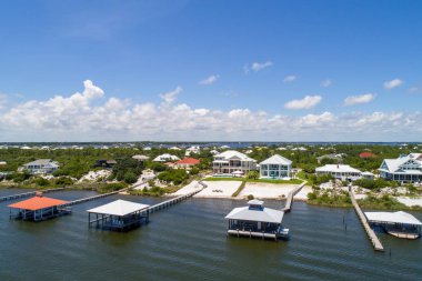 Alabama ve Florida Gulf Coast Plajları havadan görünümü