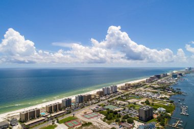 Alabama ve Florida Gulf Coast Plajları havadan görünümü