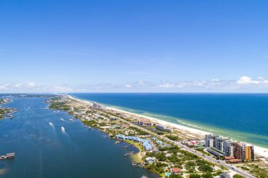Alabama ve Florida Gulf Coast Plajları havadan görünümü