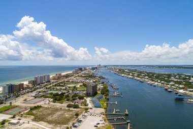 Alabama ve Florida Gulf Coast Plajları havadan görünümü