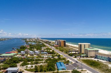 Alabama ve Florida Gulf Coast Plajları havadan görünümü