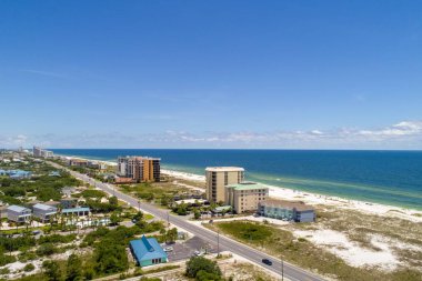 Alabama ve Florida Gulf Coast Plajları havadan görünümü