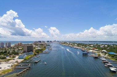 Alabama ve Florida Gulf Coast Plajları havadan görünümü