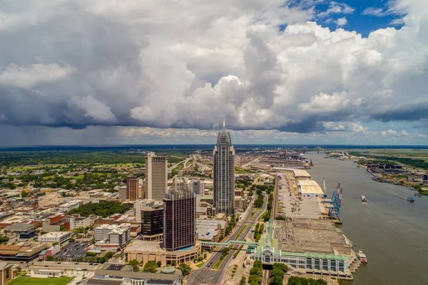 Downtown Mobile Cidade Alabama Longo Rio Mobile Julho — Fotografia de Stock