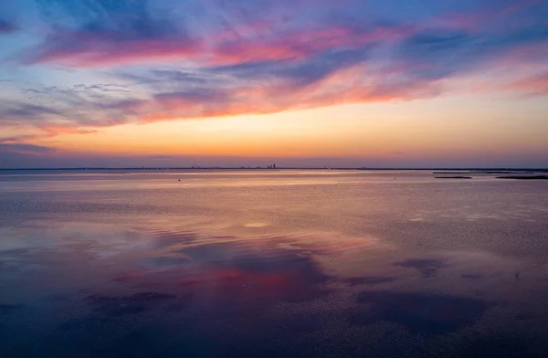 Pôr Sol Mobile Bay Daphne Alabama Bayfront Park Julho 2019 — Fotografia de Stock