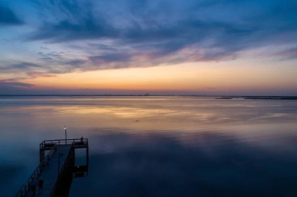 Sunset Mobile Bay Daphne Alabama Bayfront Park July 2019 — Stock Photo, Image