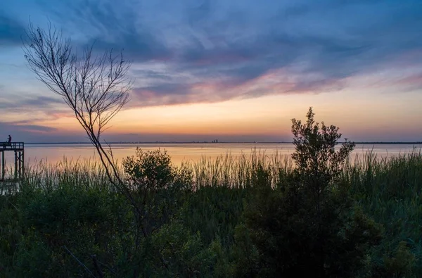 Nyári Naplemente Mobile Bay Től Daphne Alabama — Stock Fotó