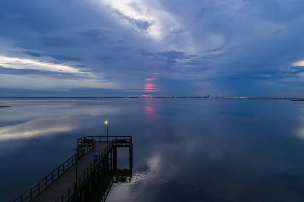 Sonnenuntergang Der Mobilen Bucht Vom Parkpavillon Daphne Alabama — Stockfoto
