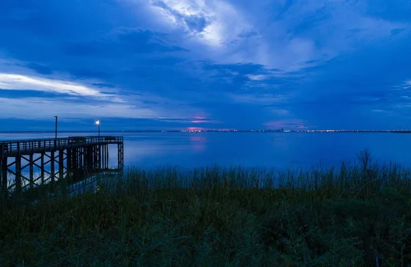 Západ Slunce Mobilní Zátoce Pavilonu Bayfront Park Daphne Alabamě — Stock fotografie