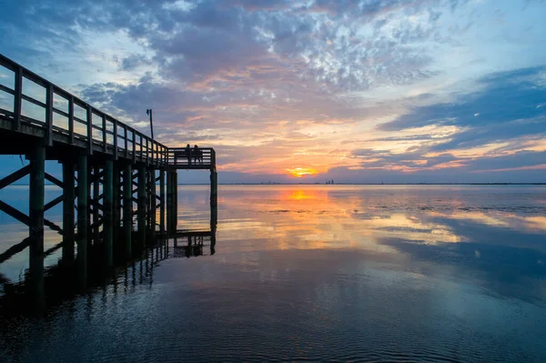 Sunset Eastern Shore Mobile Bay Alabama Gulf Coast — Stock Photo, Image