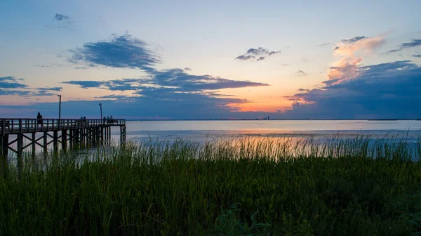 行动湾东岸的阿拉巴马湾海岸落日 — 图库照片