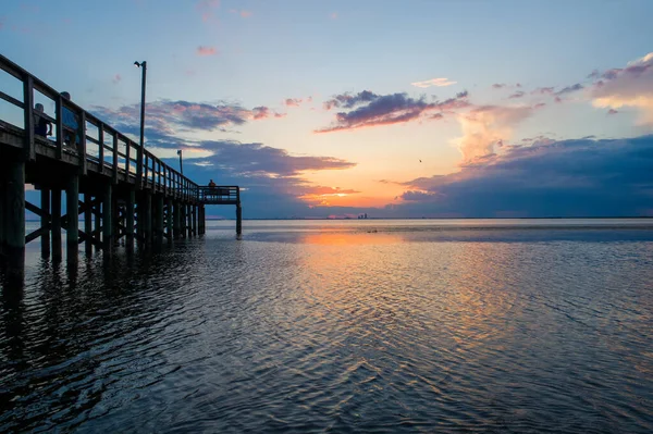 Atardecer Costa Del Golfo Alabama Orilla Oriental Mobile Bay — Foto de Stock