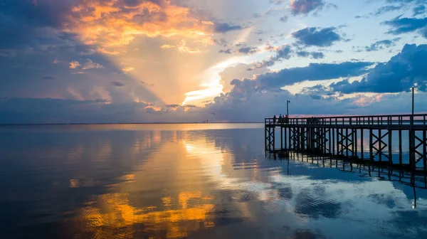行动湾东岸的阿拉巴马湾海岸落日 — 图库照片