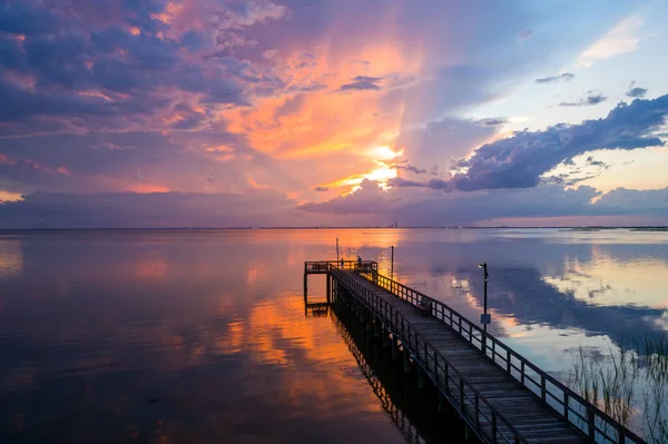 Alabama Gulf Coast Sunset Eastern Shore Mobile Bay — Stock Photo, Image