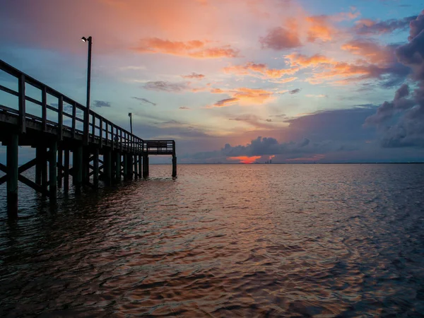 Nyári Naplemente Mobile Bay Alabama — Stock Fotó