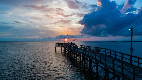 Nyári Naplemente Mobile Bay Alabama — Stock Fotó