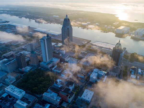 Downtown Mobile Beira Mar Alabama Nascer Sol Julho 2020 — Fotografia de Stock