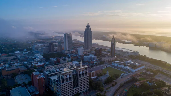 Downtown Mobile Alabama Amanecer Julio 2020 — Foto de Stock