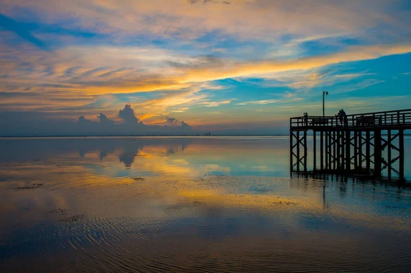 Pôr Sol Mobile Bay Daphne Alabama Bayfront Park Pavilion Julho — Fotografia de Stock