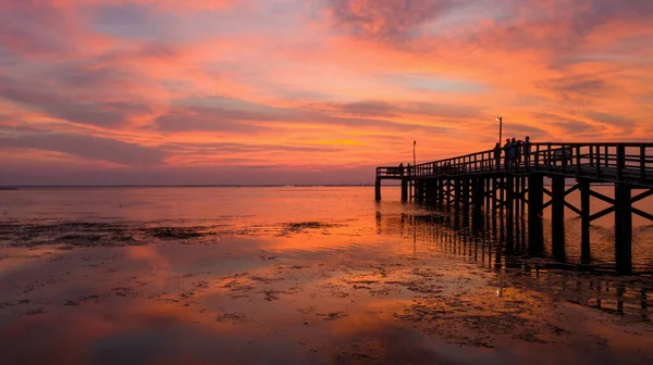 Mobile Bay Pôr Sol Costa Golfo Alabama Agosto 2020 — Fotografia de Stock