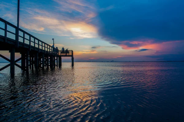 Bahía Móvil Atardecer Costa Del Golfo Alabama Agosto 2020 — Foto de Stock