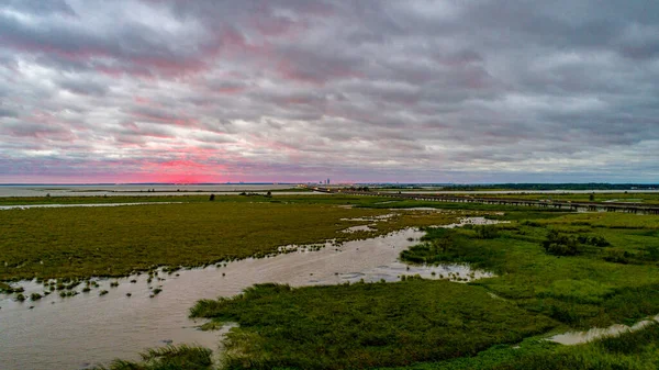 Oostelijke Kust Van Mobile Bay Orkaan Sally — Stockfoto