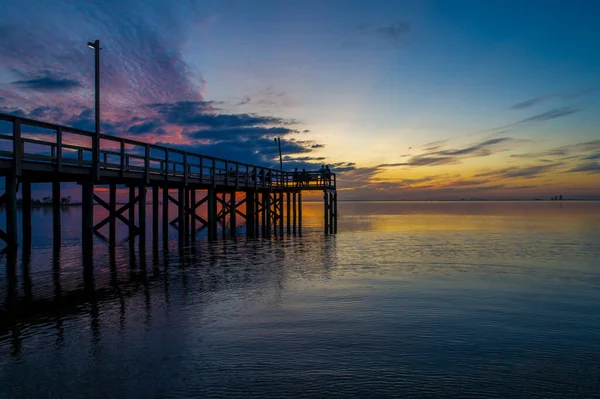 Ottobre Tramonto Mobile Bay Daphne Alabama — Foto Stock