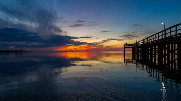 Oktober Sonnenuntergang Der Mobile Bay Von Daphne Alabama — Stockfoto