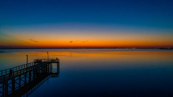 Setembro Pôr Sol Mobile Bay Daphne Alabama — Fotografia de Stock