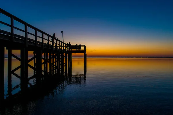 Setembro Pôr Sol Mobile Bay Daphne Alabama — Fotografia de Stock