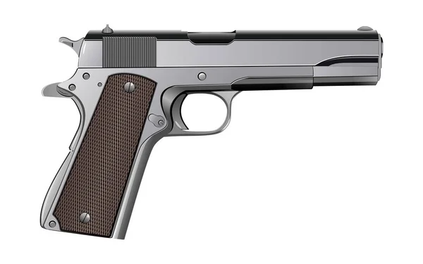 Colt 1911 Tabanca üzerinde izole beyaz vektör