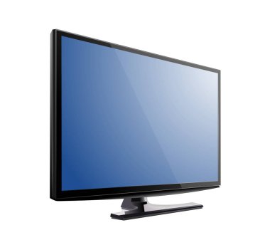 TV düz ekran lcd, plazma gerçekçi vektör çizim, tv kadar sahte