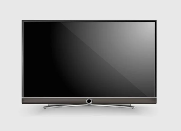 Led テレビの白い壁の背景に空のテレビ画面 — ストックベクタ