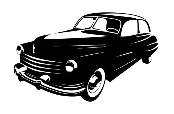 Coche Vintage Retro Aislado Sobre Fondo Blanco — Vector de stock