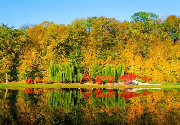 Podzimní Krajina Výhledem Jezero Podzimní Odpoledne — Stock fotografie