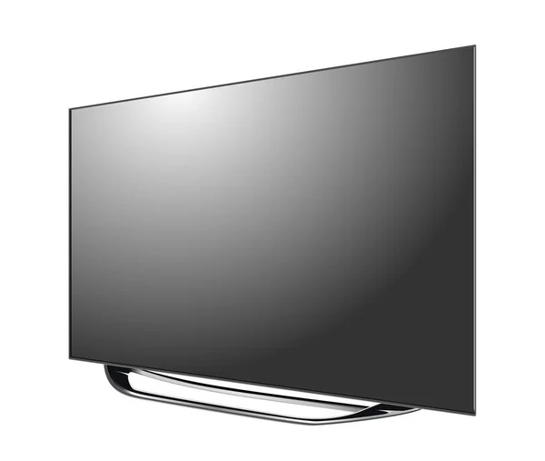 Μαύρο Led Τηλεόραση Οθόνη Κενό Απομονώνονται Λευκό Φόντο — Διανυσματικό Αρχείο