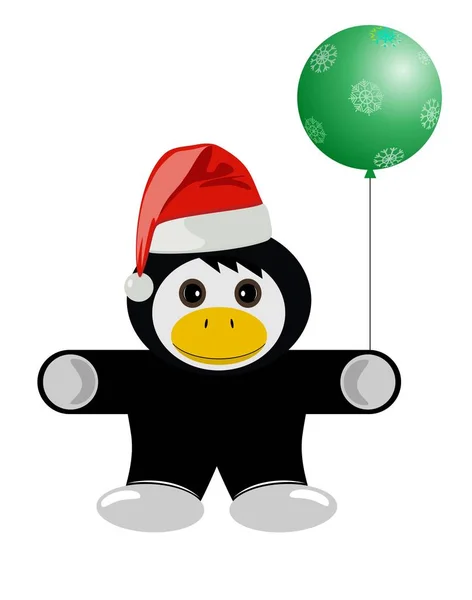 Kerstmis Dieren Penguin Cartoon Vectorillustratie — Stockvector