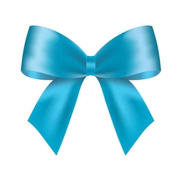 Decorative Blue Bow Vector Bow Page Decor Isolated White — Stock Vector