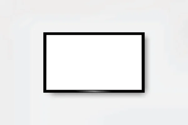 Pantalla Televisión Blanco Pared Blanca Vector Fondo — Archivo Imágenes Vectoriales