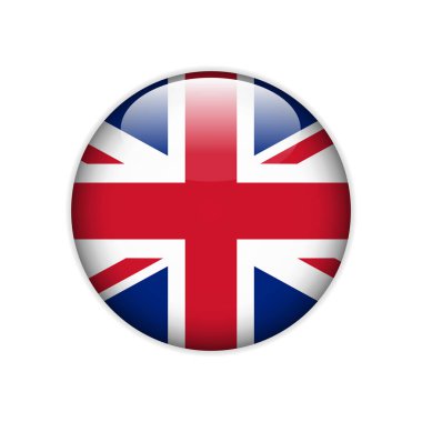 Büyük Britanya bayrağı düğmesinde. Vektör