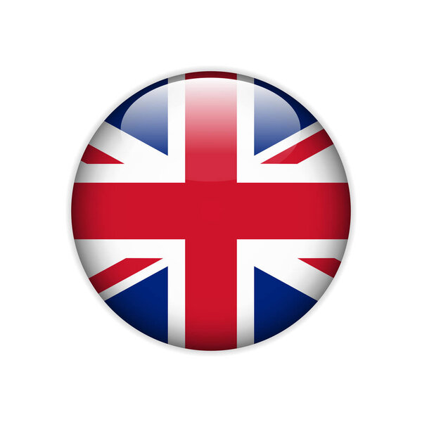 Флаг Великобритании на кнопке. Вектор
