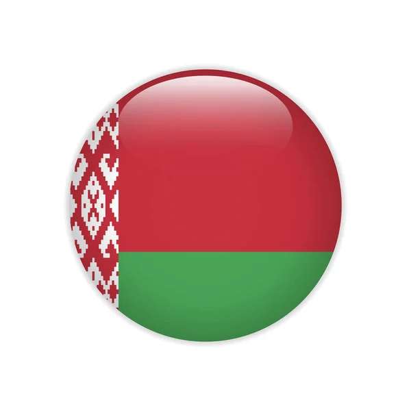 Drapeau Belarus Sur Bouton — Image vectorielle