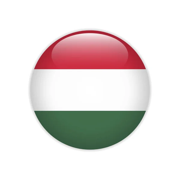Ungern Flaggan Knappen — Stock vektor