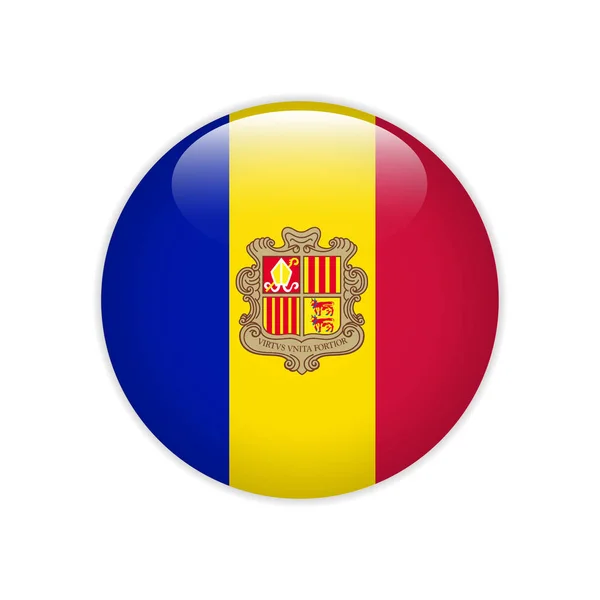 Bandeira Andorra Botão —  Vetores de Stock